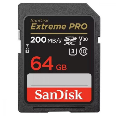 Карта пам'яті SanDisk 64 GB SDXC UHS-I U3 V30 Extreme PRO (SDSDXXU-064G-GN4IN)