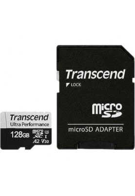 Карта пам'яті Transcend 128 GB microSDXC UHS-I U3 V30 A2 340S + SD Adapter TS128GUSD340S