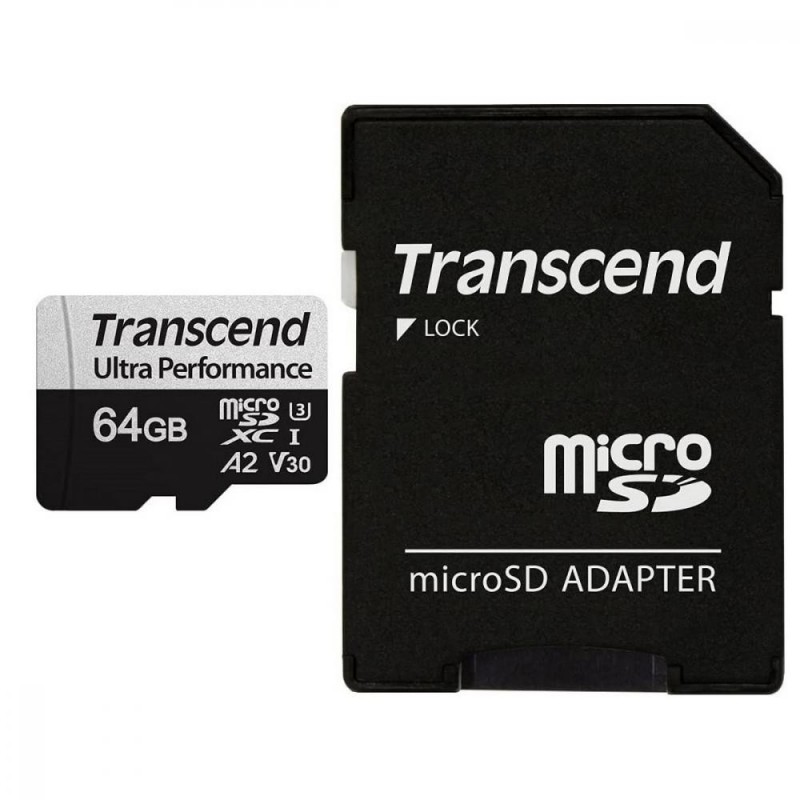 Карта пам'яті Transcend 64 GB microSDXC UHS-I U3 V30 A2 340S TS64GUSD340S