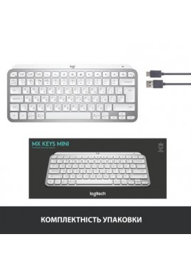 Клавіатура Logitech MX Keys Mini Minimalist US Pale Grey (920-010499)