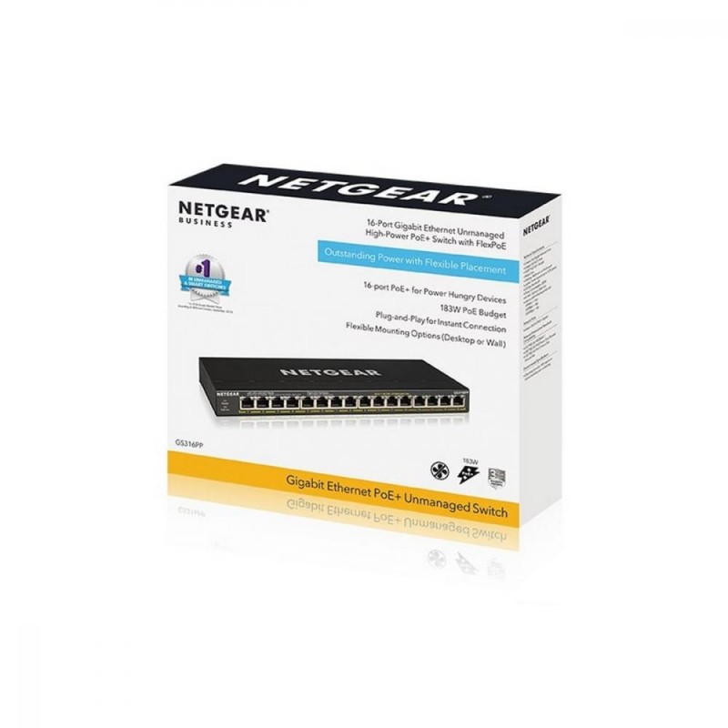 Комутатор некерований Netgear GS316PP (GS316PP-100EUS)