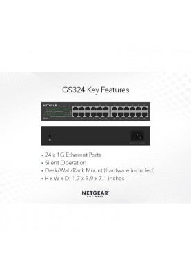 Комутатор некерований Netgear GS324 (GS324-200EUS)