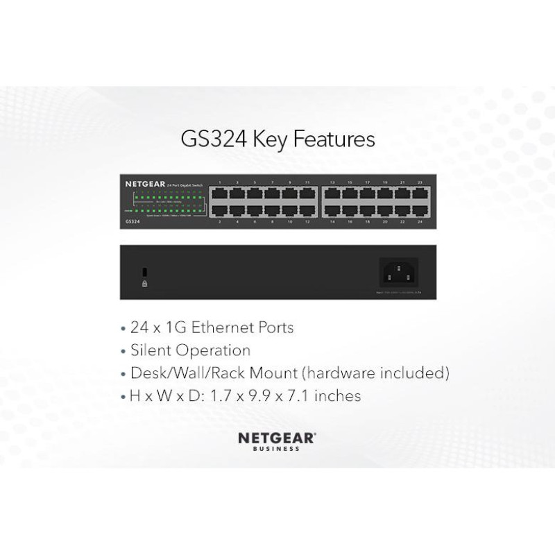 Комутатор некерований Netgear GS324 (GS324-200EUS)