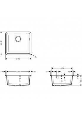 Кухонна мийка Hansgrohe S51 S510-U450 43431380