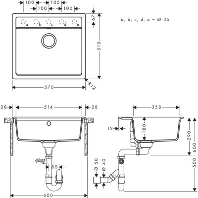 Кухонна мийка Hansgrohe S52 S520-F510 43359170