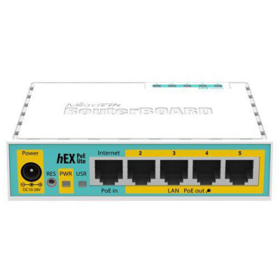 Маршрутизатор (роутер) Mikrotik hEX PoE lite (RB750UPr2) Маршрутизатор (роутер) Mikrotik hEX PoE lite (RB750UPr2)