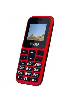 Мобільний телефон (бабушкофон) Sigma mobile Comfort 50 HIT Red