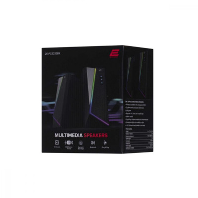 Мультимедійна акустика 2E PCS233 RGB 2.0 USB Black (2E-PCS233BK)