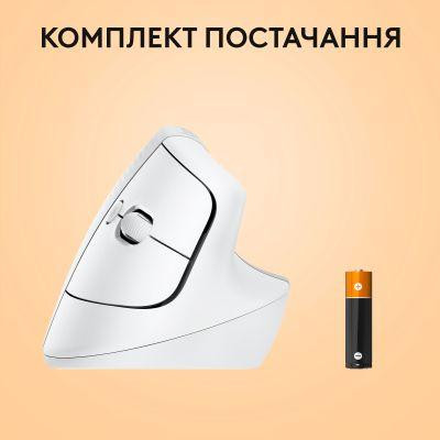 Миша Logitech Lift for Mac Vertical Ergonomic Mouse Off White (910-006477)
