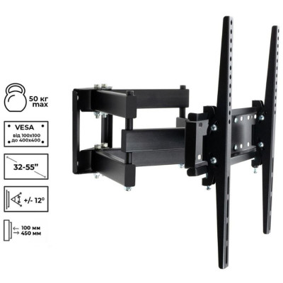 Настінне кріплення CHARMOUNT TV04T-R6 Black