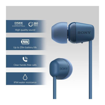Навушники із мікрофоном Sony WI-C100 Blue (WIC100L.CE7)