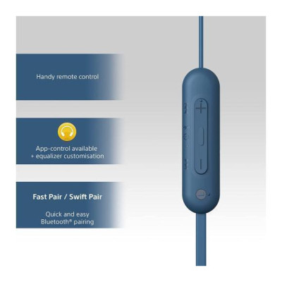 Навушники із мікрофоном Sony WI-C100 Blue (WIC100L.CE7)