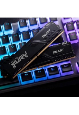 Пам'ять для настільних комп'ютерів Kingston FURY 32 GB (2x16GB) DDR4 2666 MHz Beast Black (KF426C16BBK2/32)