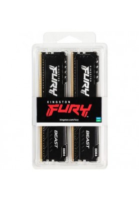 Пам'ять для настільних комп'ютерів Kingston FURY 32 GB (2x16GB) DDR4 3200 MHz Beast Black (KF432C16BBK2/32)