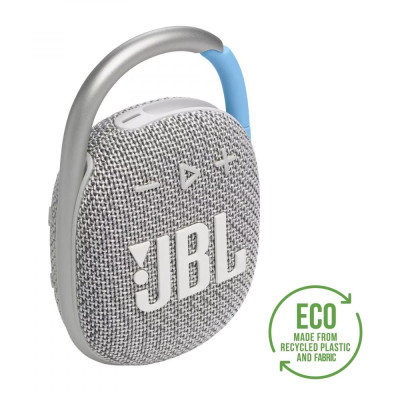 Портативна колонка JBL Clip 4 Eco White (JBLCLIP4ECOWHT)