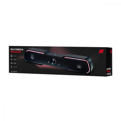 Саундбар 2E PCS101 RGB 2.0 USB Black (2E-PCS101BK)