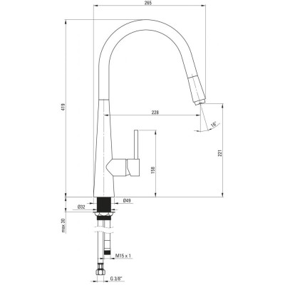 Змішувач для кухонного миття Deante Aster BCA 072M