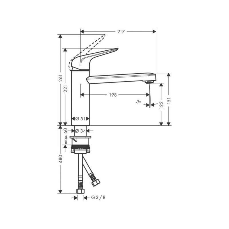 Змішувач для кухонного миття Hansgrohe Focus M42 71806000