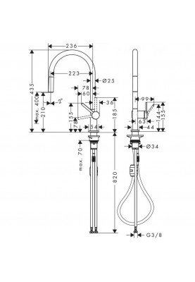 Змішувач для кухонного миття Hansgrohe Talis 72802000