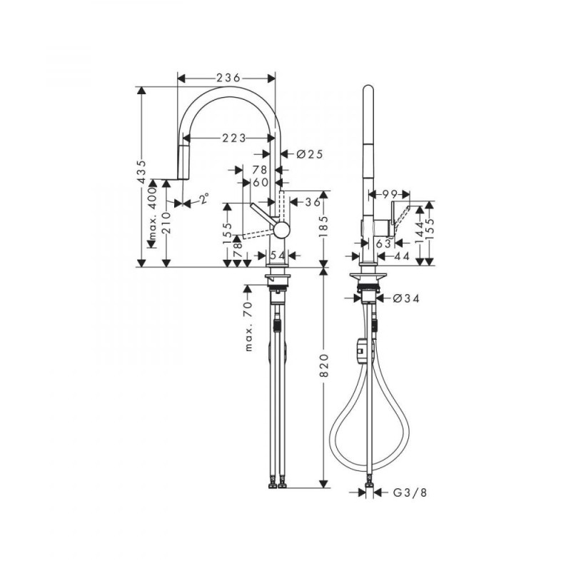 Змішувач для кухонного миття Hansgrohe Talis 72802000