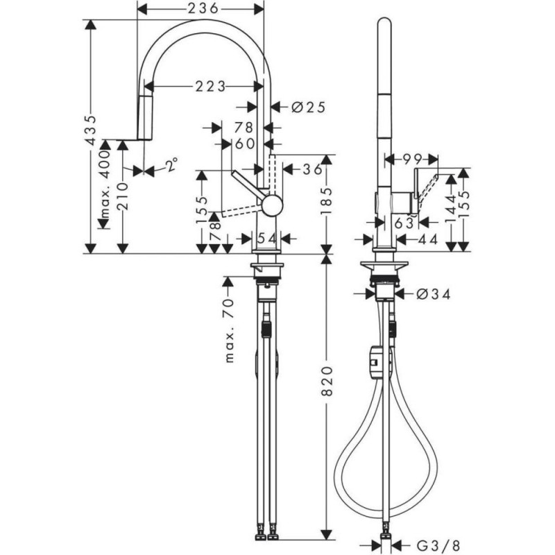 Змішувач для кухонного миття Hansgrohe Talis 72802000