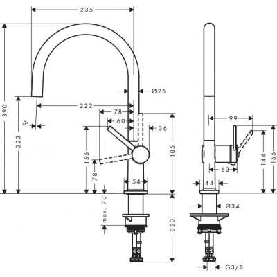 Змішувач для кухонного миття Hansgrohe Talis 72804800