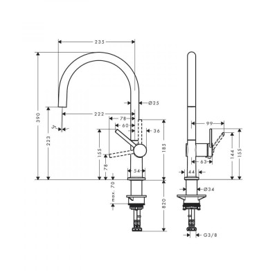 Змішувач для кухонного миття Hansgrohe Talis 72804800