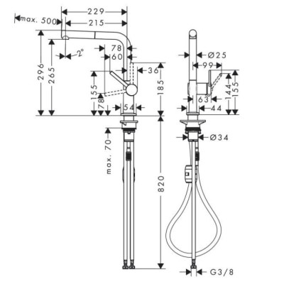 Змішувач для кухонного миття Hansgrohe Talis M54 72808000