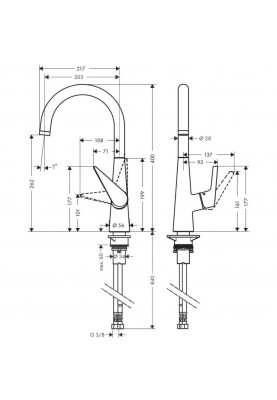 Змішувач для кухонного миття Hansgrohe Talis S 72810000