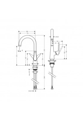 Змішувач для кухонного миття Hansgrohe Talis S 72814000