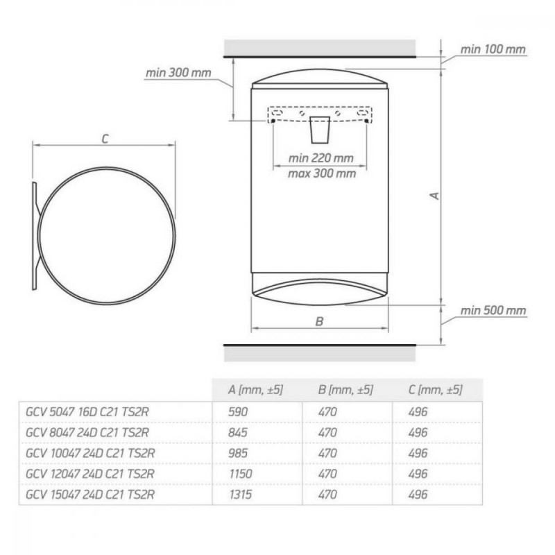 Водонагрівач (бойлер) електричний накопичувальний Tesy ModEco Ceramic (GCV 120 47 24D C21 TS2RC)