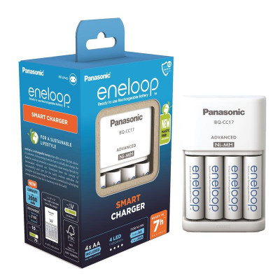 Зарядний пристрій Panasonic Eneloop Advanced BQ-CC17 + Eneloop 4xAA 2000 mAh plastic free pack (K-KJ17MCD40E)