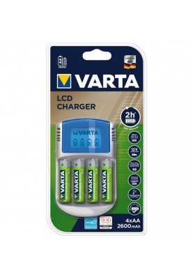 Зарядний пристрій Varta LCD CHARGER+4xAA 2500 mAh (57070201451)