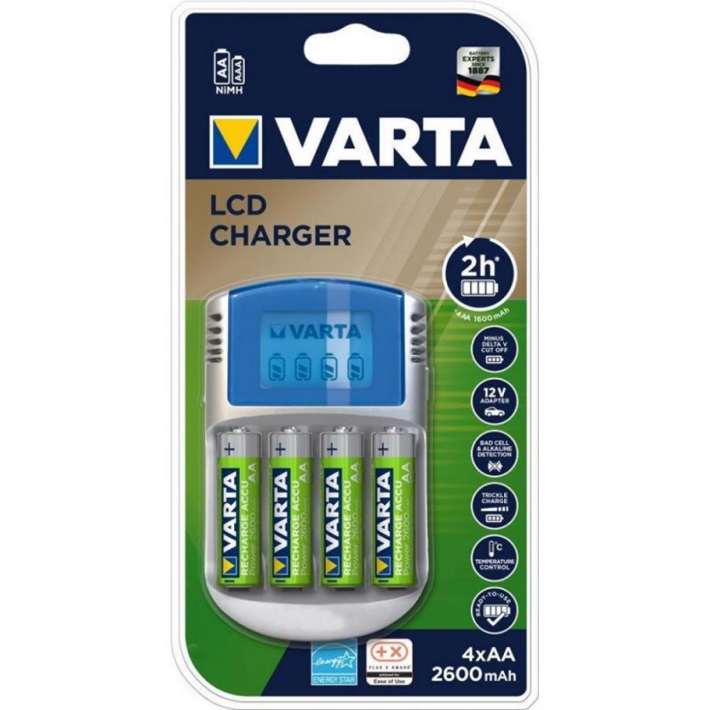 Зарядний пристрій Varta LCD CHARGER+4xAA 2500 mAh (57070201451)