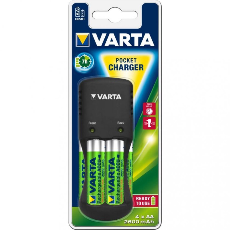 Зарядний пристрій Varta Pocket Charger + 4AA 2600 mAh NI-MH (57642101471)