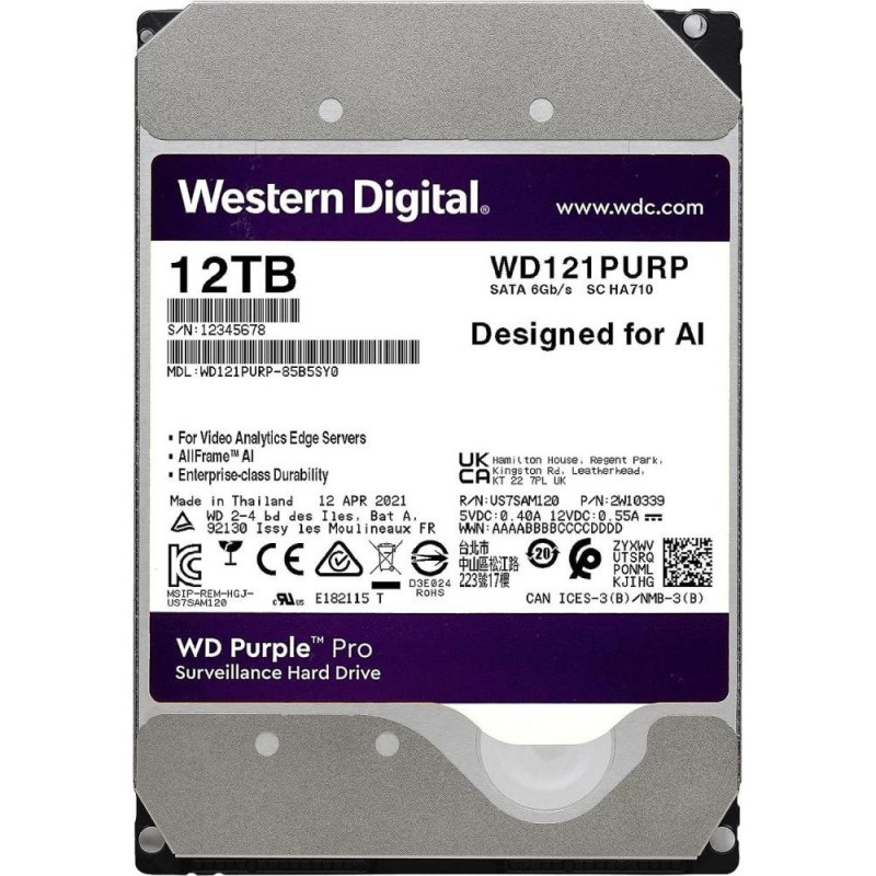 Жорсткий диск WD Purple Pro 12 TB (WD121PURP)