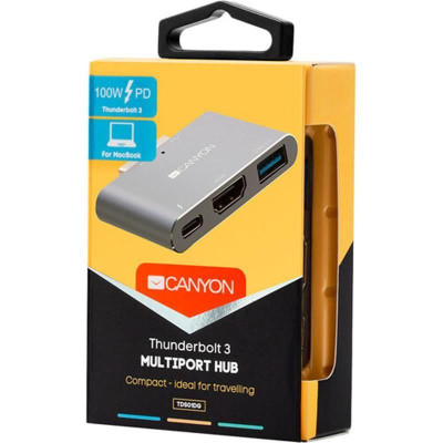 Док-станція для ноутбука Canyon Docking Station with 3 port, Thunderbolt 3 (CNS-TDS01DG)