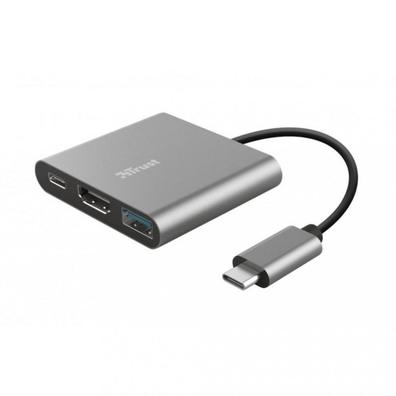 Док-станція для ноутбука Trust Dalyx 3-in-1 Multiport USB-C Adapter ALUMINIUM (23772)