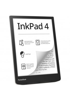 Електронна книга з підсвічуванням PocketBook 743G InkPad 4, Stundust Silver (PB743G-U-CIS)