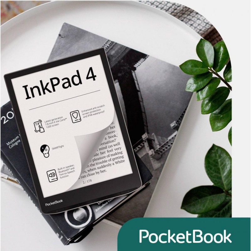 Електронна книга з підсвічуванням PocketBook 743G InkPad 4, Stundust Silver (PB743G-U-CIS)