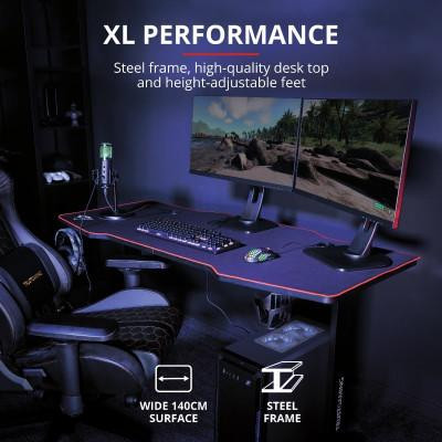 Геймерський ігровий стіл Trust GXT 1175 Imperius XL Black (23802)
