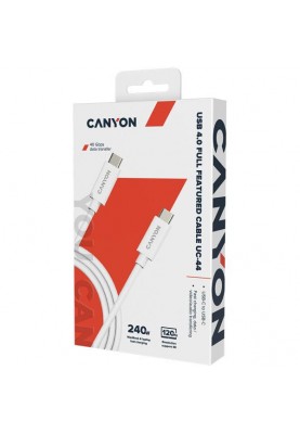 Кабель USB Type-C Canyon Type-C to Type-C 1m White (CNS-USBC44W)