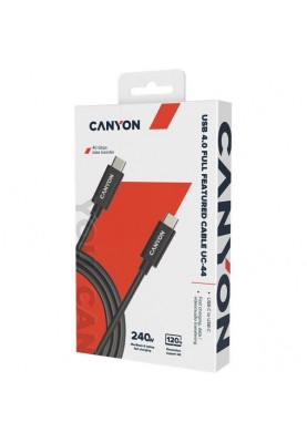 Кабель USB Type-C Canyon UC-44 Type-C to Type-C 1m Black (CNS-USBC44B)