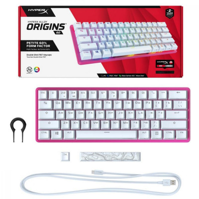 Клавіатура HyperX Alloy Origins 60 HX Red USB Pink (572Y6AA)