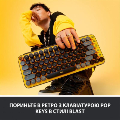 Клавіатура Logitech POP Keys Wireless Mechanical Keyboard UA Blast Yellow (920-010735) Клавіатура Logitech POP Keys Wireless Mechanical Keyboard UA Blast Yellow (920-010735)