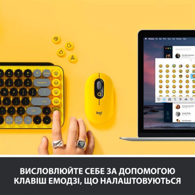 Клавіатура Logitech POP Keys Wireless Mechanical Keyboard UA Blast Yellow (920-010735) Клавіатура Logitech POP Keys Wireless Mechanical Keyboard UA Blast Yellow (920-010735)