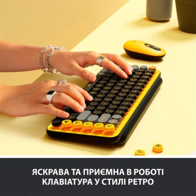 Клавіатура Logitech POP Keys Wireless Mechanical Keyboard UA Blast Yellow (920-010735) Клавіатура Logitech POP Keys Wireless Mechanical Keyboard UA Blast Yellow (920-010735)