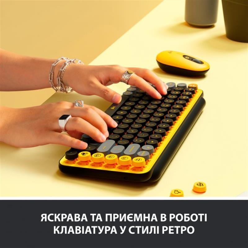 Клавіатура Logitech POP Keys Wireless Mechanical Keyboard UA Blast Yellow (920-010735)