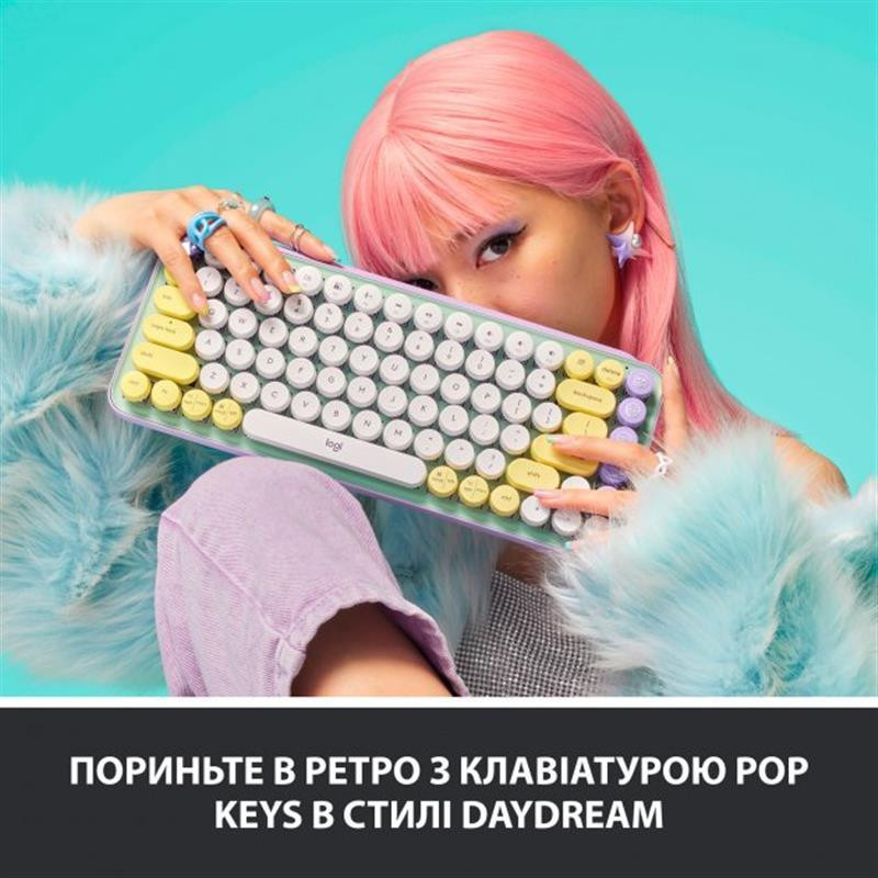 Клавіатура Logitech POP Keys Wireless Mechanical Keyboard UA Daydream Mint (920-010736)