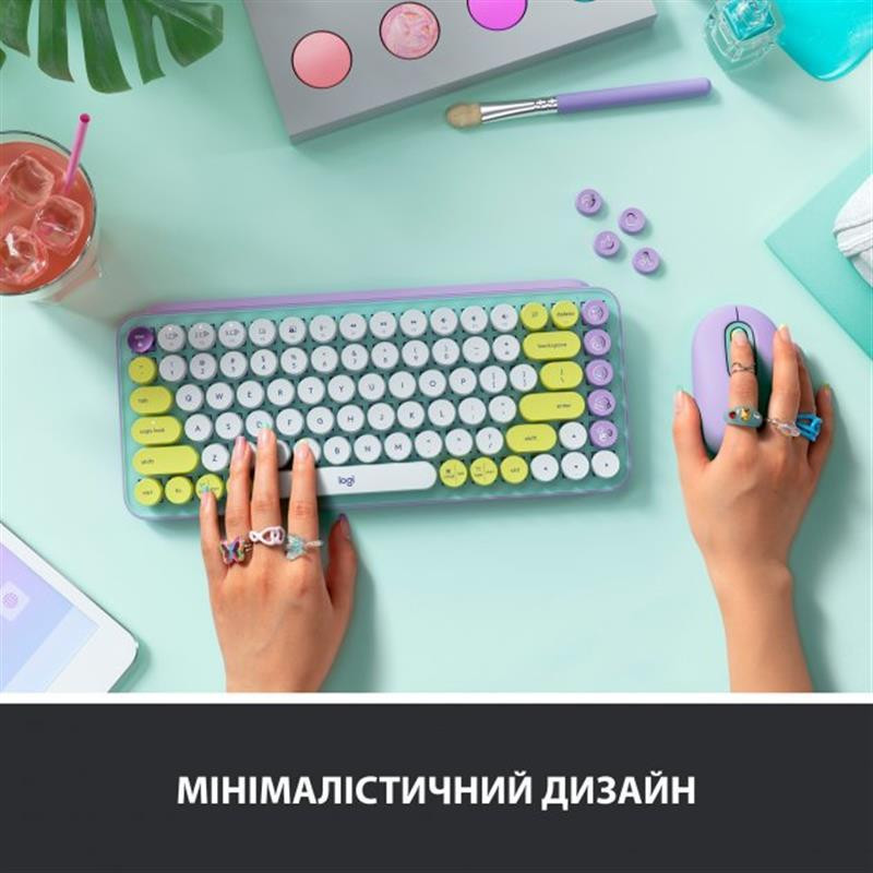 Клавіатура Logitech POP Keys Wireless Mechanical Keyboard UA Daydream Mint (920-010736)